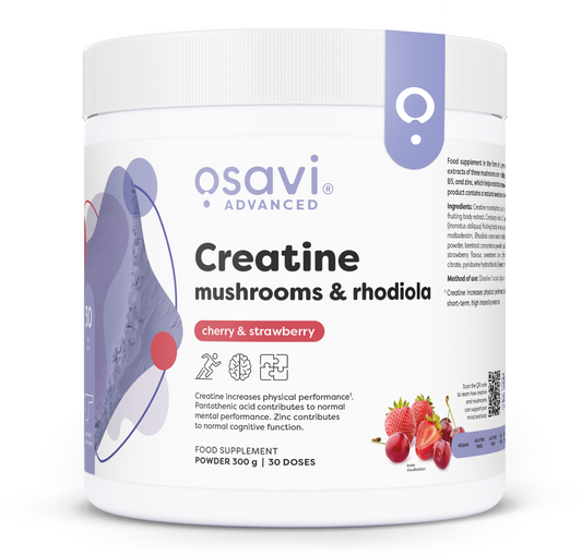 Osavi Creatine Mushrooms & Rhodiola Cherry & Strawberry 300g