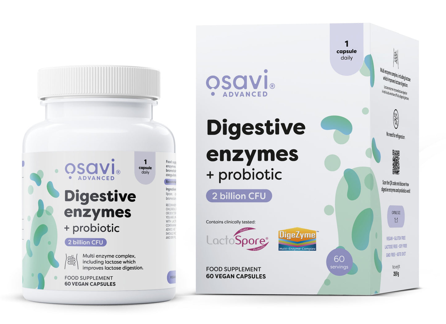 Osavi Digestive enzymes + probiotic 60 vegan caps