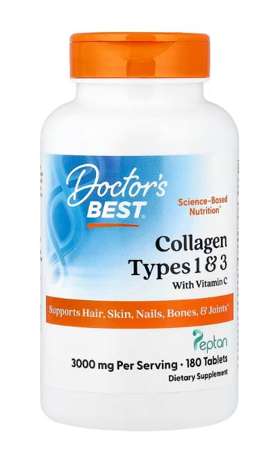 Doctor's Best Collagen Types 1 and 3 with Peptan and Vitamin C 3000mg 180 tabs