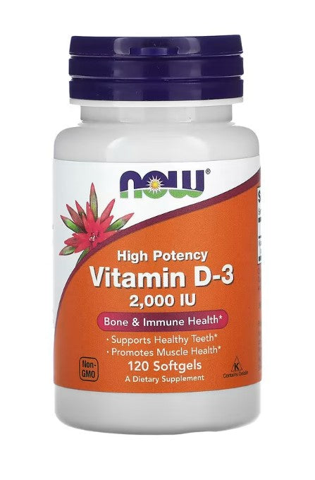 NOW Foods Vitamin D-3 2000 IU 120 softgels