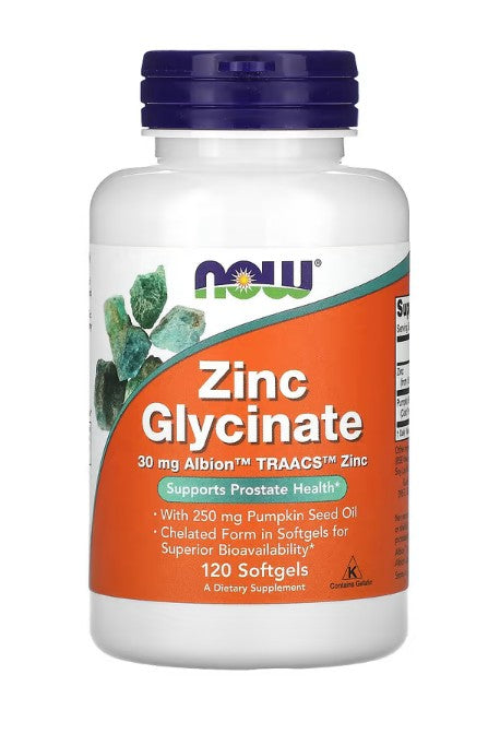 NOW Foods Zinc Glycinate 120 softgels