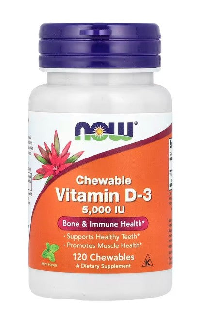 NOW Foods Vitamin D-3 5000 IU (Chewable) 120 chewables