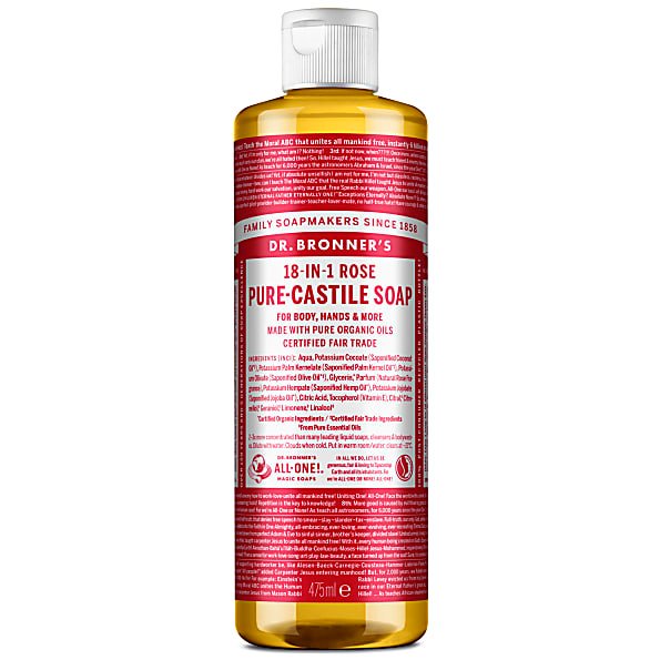 Dr Bronner's Magic Soaps 18-in-1 Hemp Rose Pure-Castile Liquid Soap