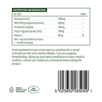 Natures Aid Glucosamine HCl MSM & Chondroitin (Liquid) 500ml