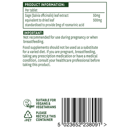 Natures Aid Sage Leaf (Standardised) 500mg 90's