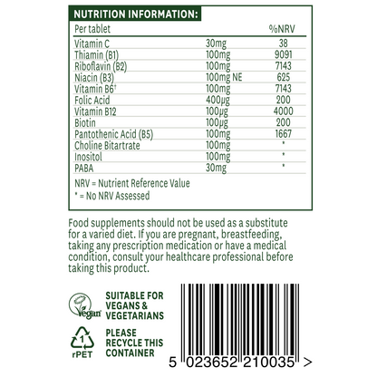 Natures Aid Vitamin B Complex 100 (Mega Potency) Time Release 30's