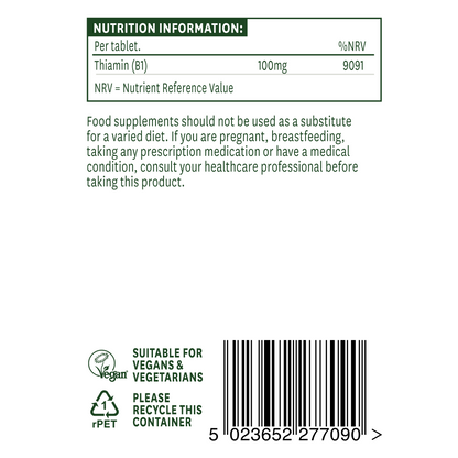 Natures Aid Vitamin B1 (Thiamin) 100mg 90's