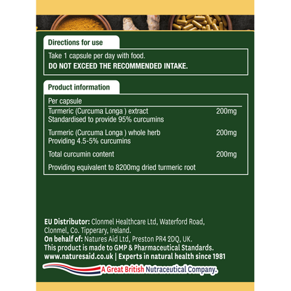 Natures Aid Turmeric (High Potency) 8200mg