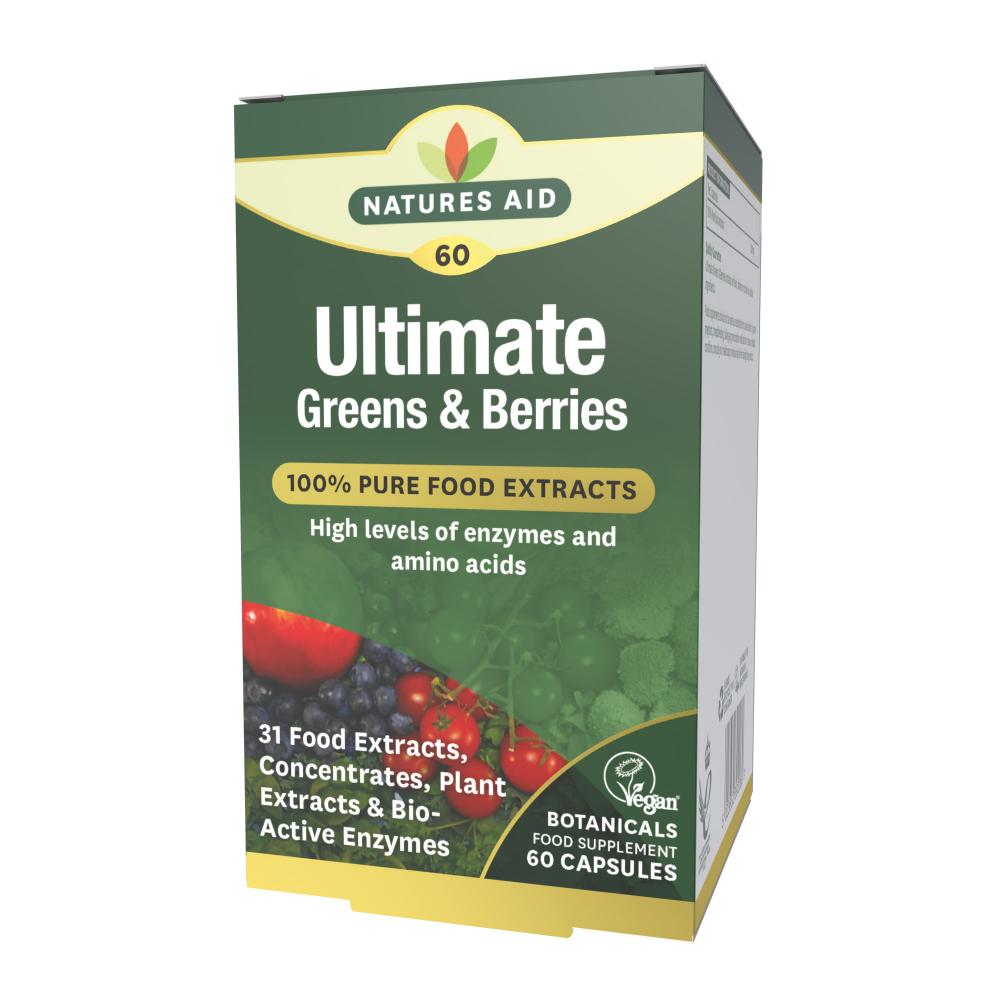 Natures Aid Ultimate Greens & Berries (100% Pure Food Extracts) 60's