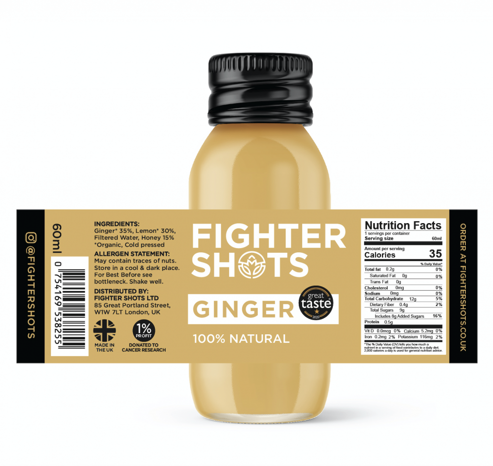 Fighter Shots Ginger 12x60ml CASE