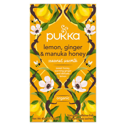 Pukka Herbs Lemon, Ginger & Manuka Honey Organic Herbal Tea x 20 Sachets