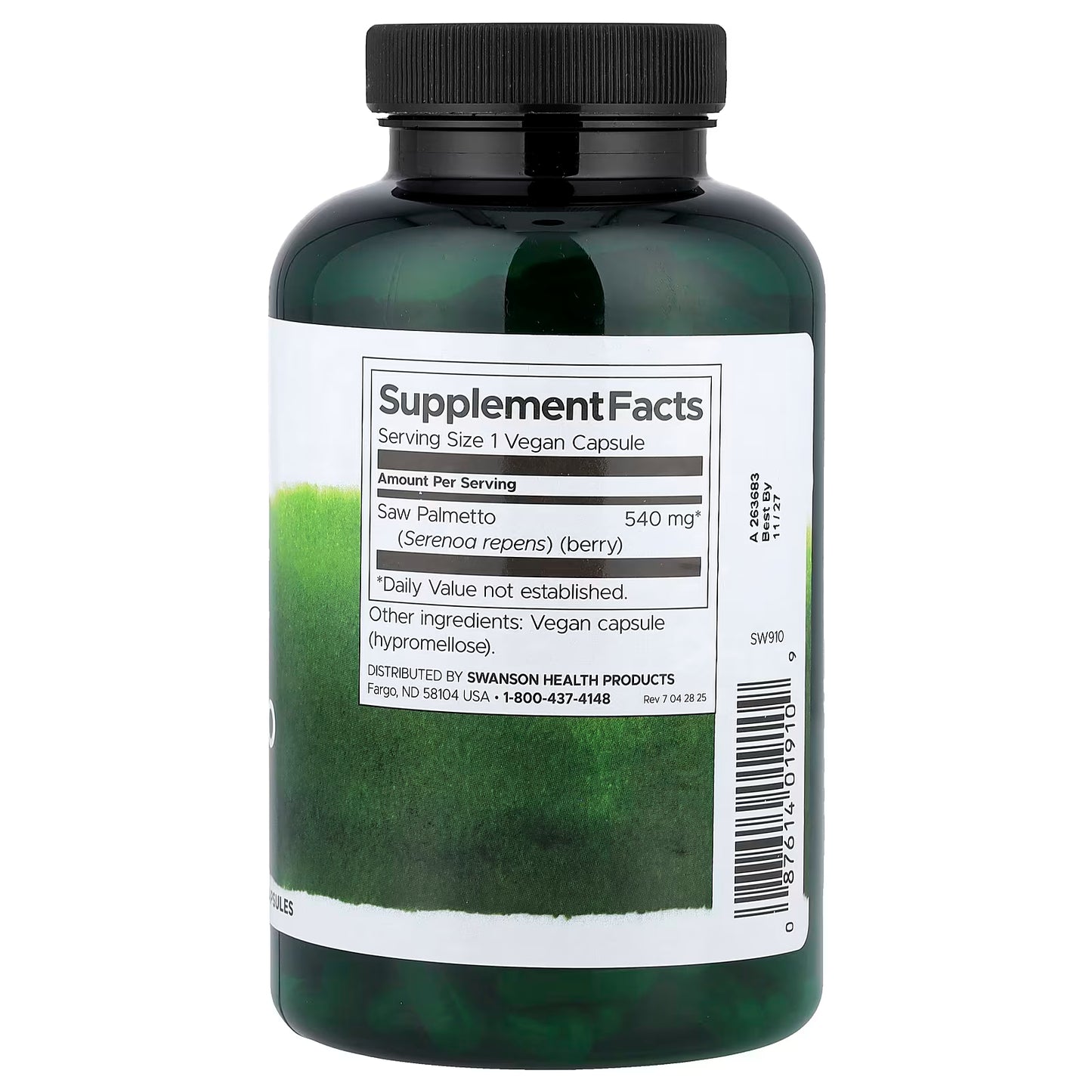 Swanson Saw Palmetto 540mg 250 caps