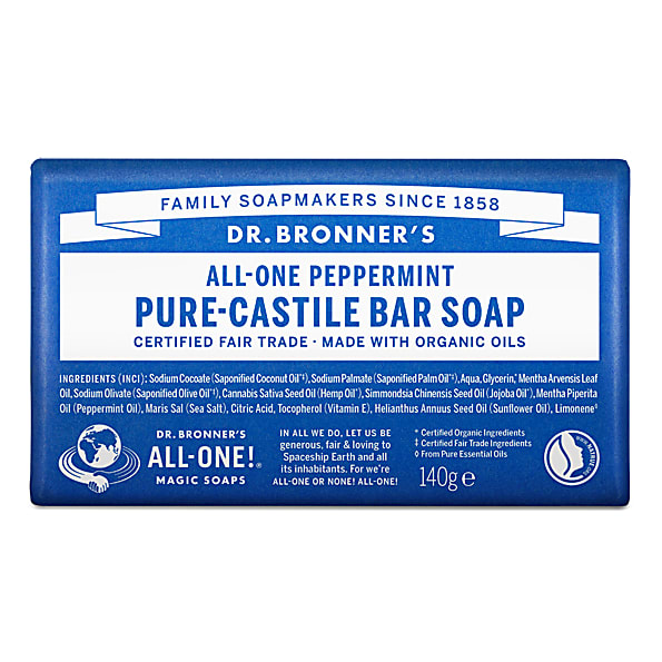 Dr Bronner's Magic Soaps All-One Peppermint Pure-Castile Bar Soap 140g