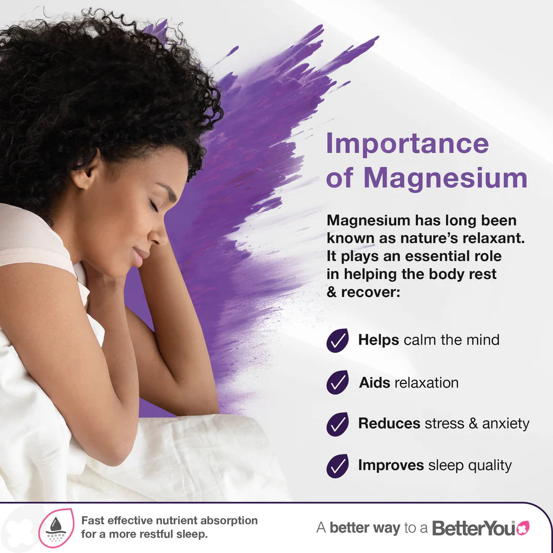 BetterYou Magnesium Max Sleep Powder, Natural Cocoa 160 grams
