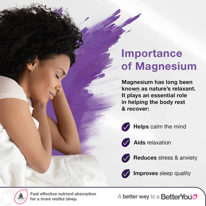 BetterYou Magnesium Max Sleep Powder, Natural Cocoa 160 grams