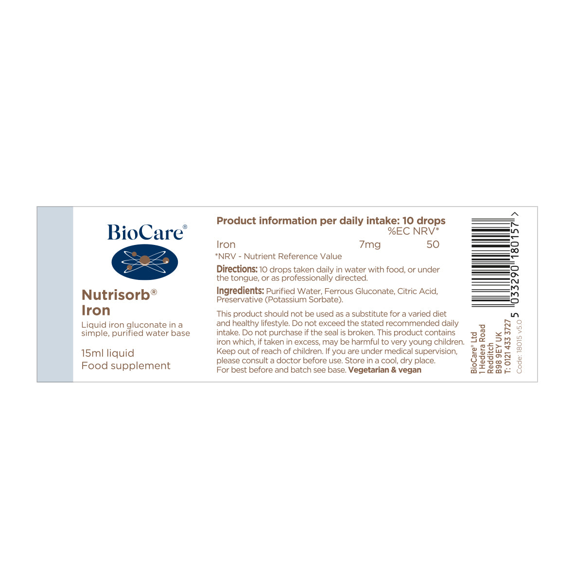 BioCare Nutrisorb Iron 15ml