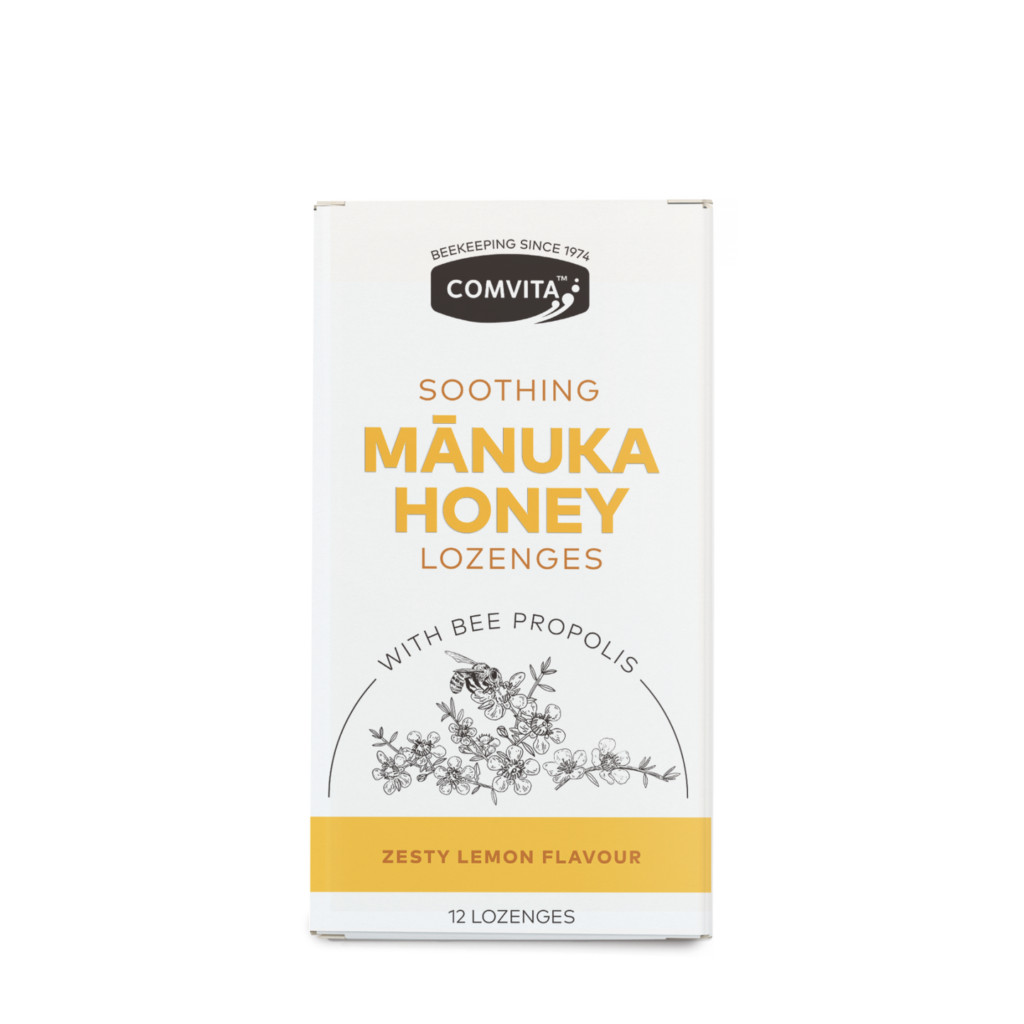 Comvita Soothing Manuka Honey Lozenges with Bee Propolis & Zesty Lemon Flavour 12's