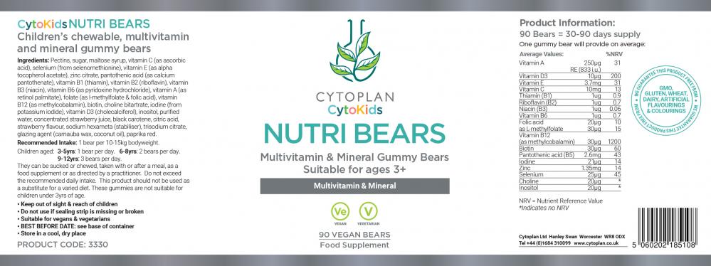 Cytoplan Nutri Bears Multivitamin for Kids 90's