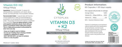 Cytoplan Vitamin D3 + K2 60's