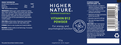 Higher Nature Vitamin B12 Powder 30g