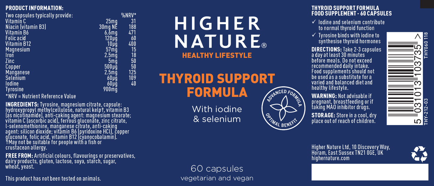 Higher Nature Thyroid Support Formula 60's