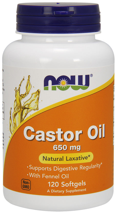 NOW Foods Castor Oil 650mg 120 softgels