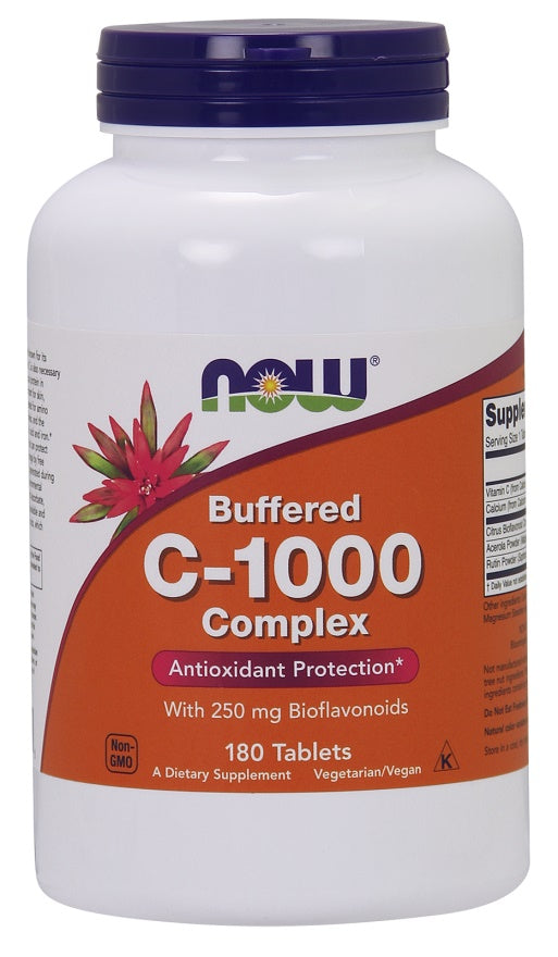 NOW Foods Vitamin C-1000 Complex Buffered with 250mg Bioflavonoids 180 tabs