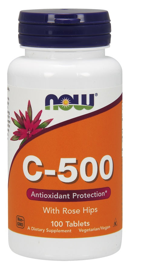 NOW Foods Vitamin C-500 with Rose Hips 100 tablets