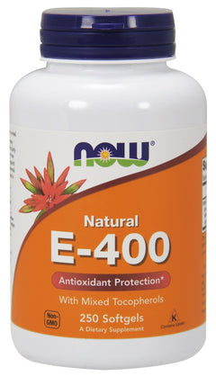 NOW Foods Vitamin E-400 Natural (Mixed Tocopherols) 250 softgels