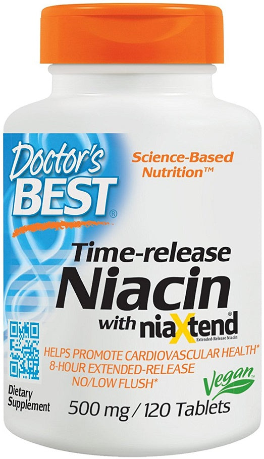 Doctor's Best Time-release Niacin with niaXtend 500mg 120 tablets