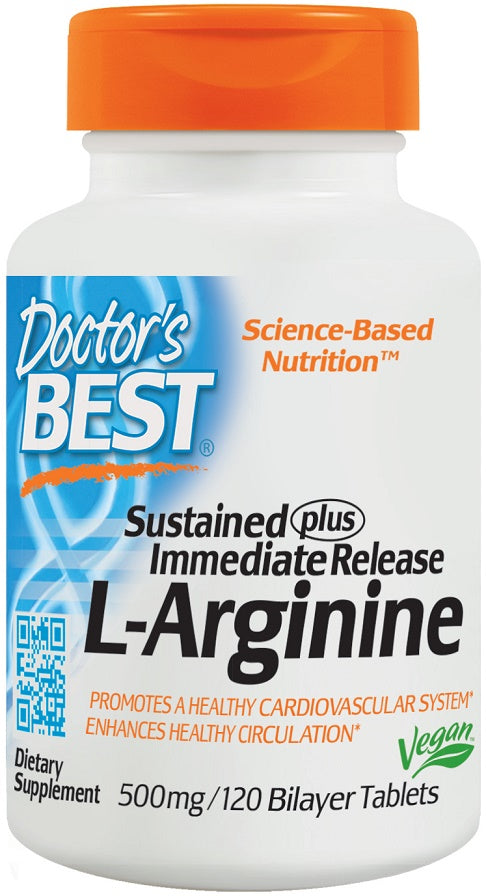 Doctor's Best L-Arginine Sustained + Immediate Release 500mg 120 tablets