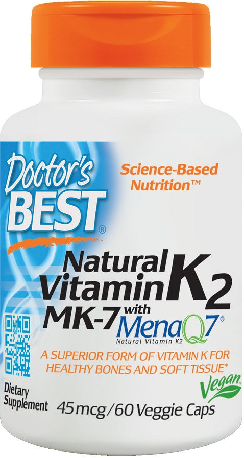 Doctor's Best Natural Vitamin K2 MK7 with MenaQ7 45mcg 60 vcaps