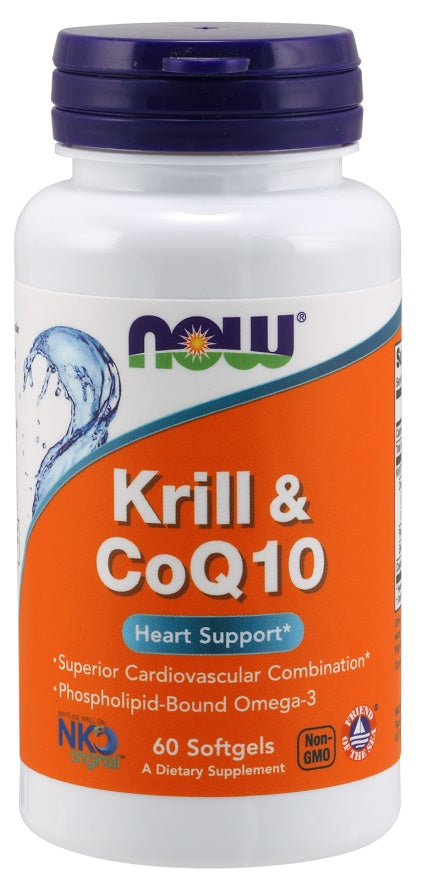 NOW Foods Krill & CoQ10 60 softgels