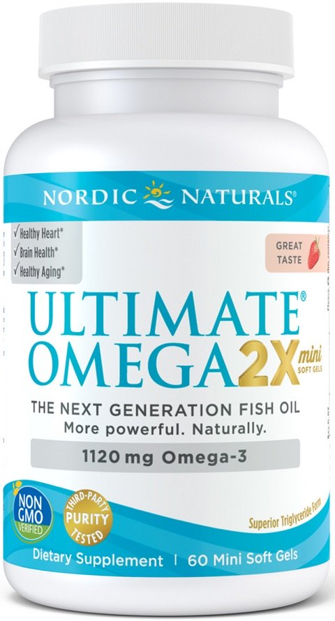 Nordic Naturals Ultimate Omega 2X Mini 1120mg Strawberry 60 mini softgels