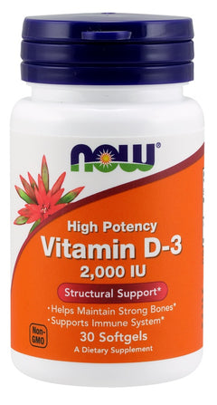 NOW Foods Vitamin D-3 2000 IU 30 softgels