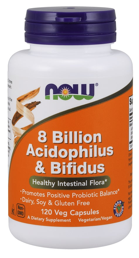 NOW Foods 8 Billion Acidophilus & Bifidus 120 vcaps