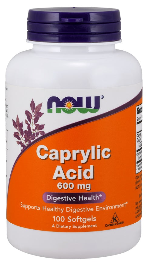 NOW Foods Caprylic Acid 600mg 100 softgels