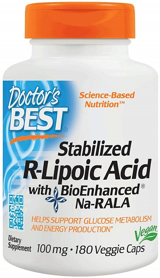 Doctor's Best Stabilized R-Lipoic Acid with Na-RALA 100mg 180 vcaps