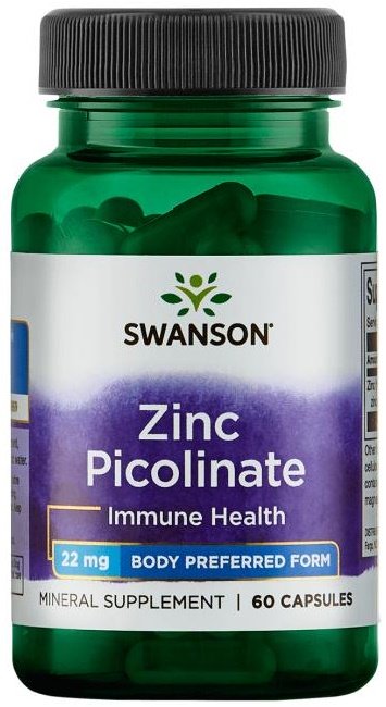 Swanson Zinc Picolinate Body Preferred Form 22mg 60 caps