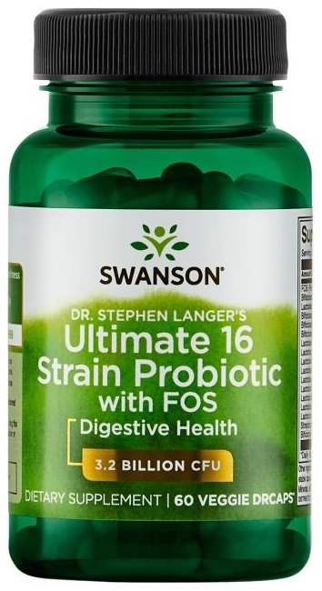 Swanson Dr Stephen Langer's Ultimate 16 Strain Probiotic with FOS 32 Billion CFU 60 vcaps