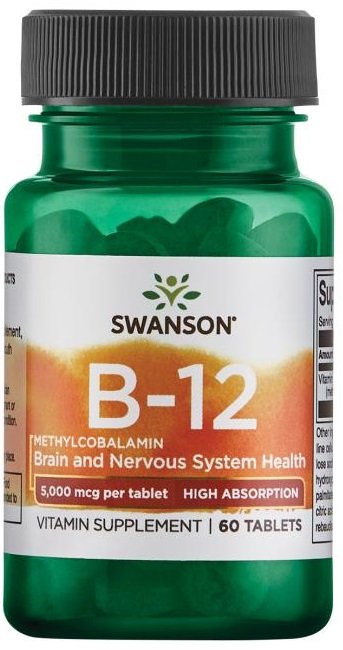 Swanson Vitamin B-12 Methylcobalamin 5000mcg High Absorption 60 tabs