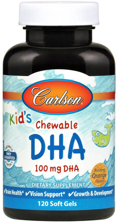 Carlson Labs Kid's Chewable DHA 100mg Orange 120 softgels
