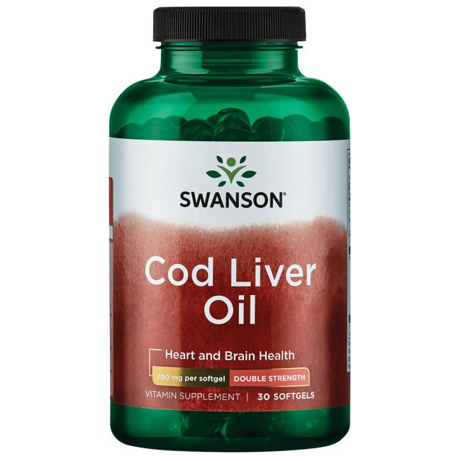 Swanson Cod Liver Oil 700mg Double-Strength 30 softgels