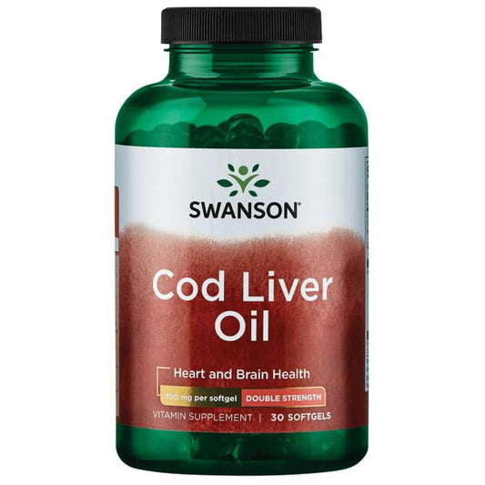 Swanson Cod Liver Oil 700mg Double-Strength 30 softgels