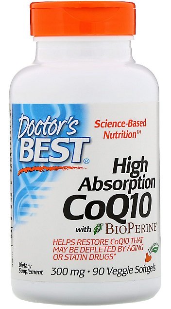 Doctor's Best High Absorption CoQ10 with BioPerine 300mg 90 veggie softgels