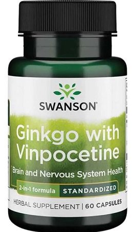 Swanson Ginkgo with Vinpocetine Standardized 60 caps