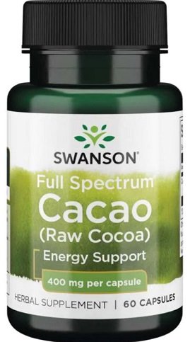 Swanson Full Spectrum Cacao (Raw Cocoa) 400mg 60 caps