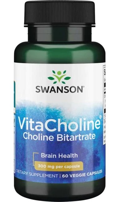 Swanson VitaCholine Choline Bitartrate 300mg 60 vcaps