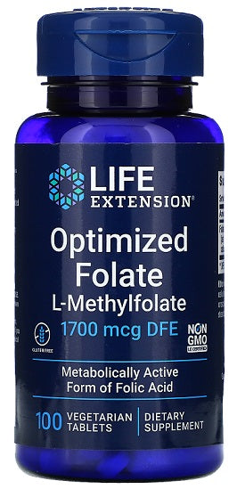 Life Extension Optimized Folate 1700mcg 100 vegetarian tabs