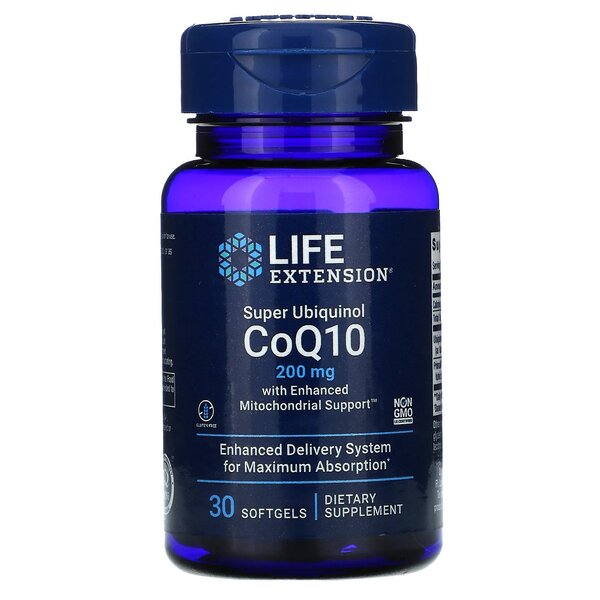 Life Extension Super Ubiquinol CoQ10 with Enhanced Mitochondrial Support 200mg 30 softgels